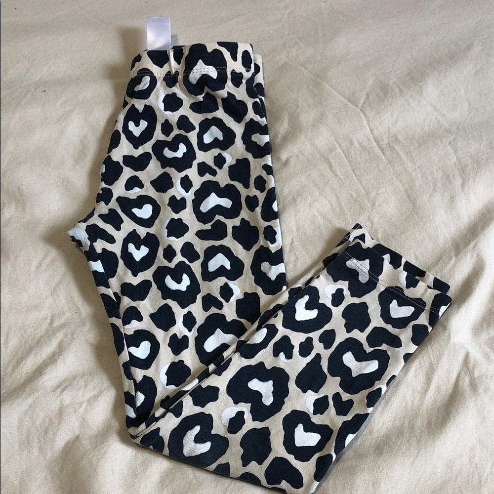 Joe Fresh Girls' Leopard Spot Leggings in Black & Cream